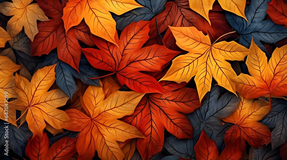 autumn leaves pattern background. 8k resolution