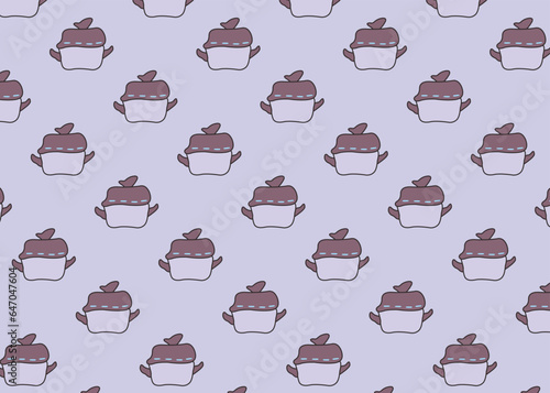 Cooking pan seamless pattern. Vector illustration