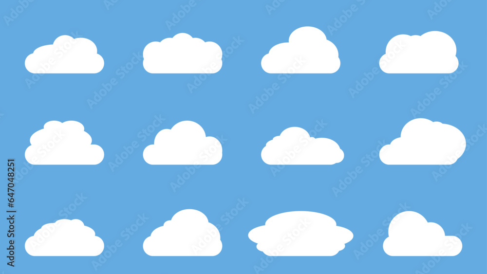 Set of clouds, Cloud vector set, Cloud icon, Vector illustration. Set of clouds, Cloud vector set, Cloud icon, Vector illustration.