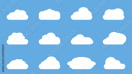 Set of clouds, Cloud vector set, Cloud icon, Vector illustration.