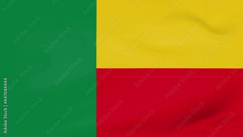 Benin flag waving animated background Benin flag waving animated background