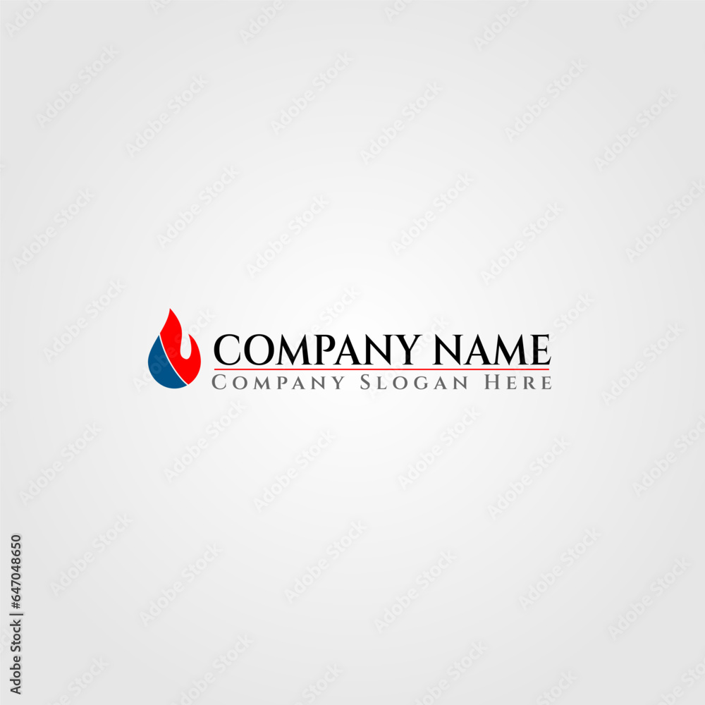 Fototapeta premium logo template design company red and blue flame vector