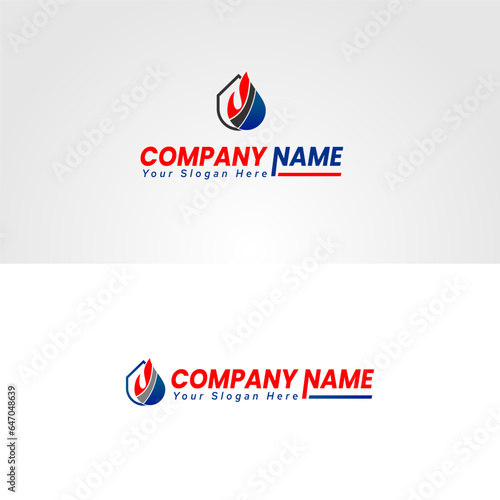 Free Download logo template design company flame and shield incorporate - GFXLoad