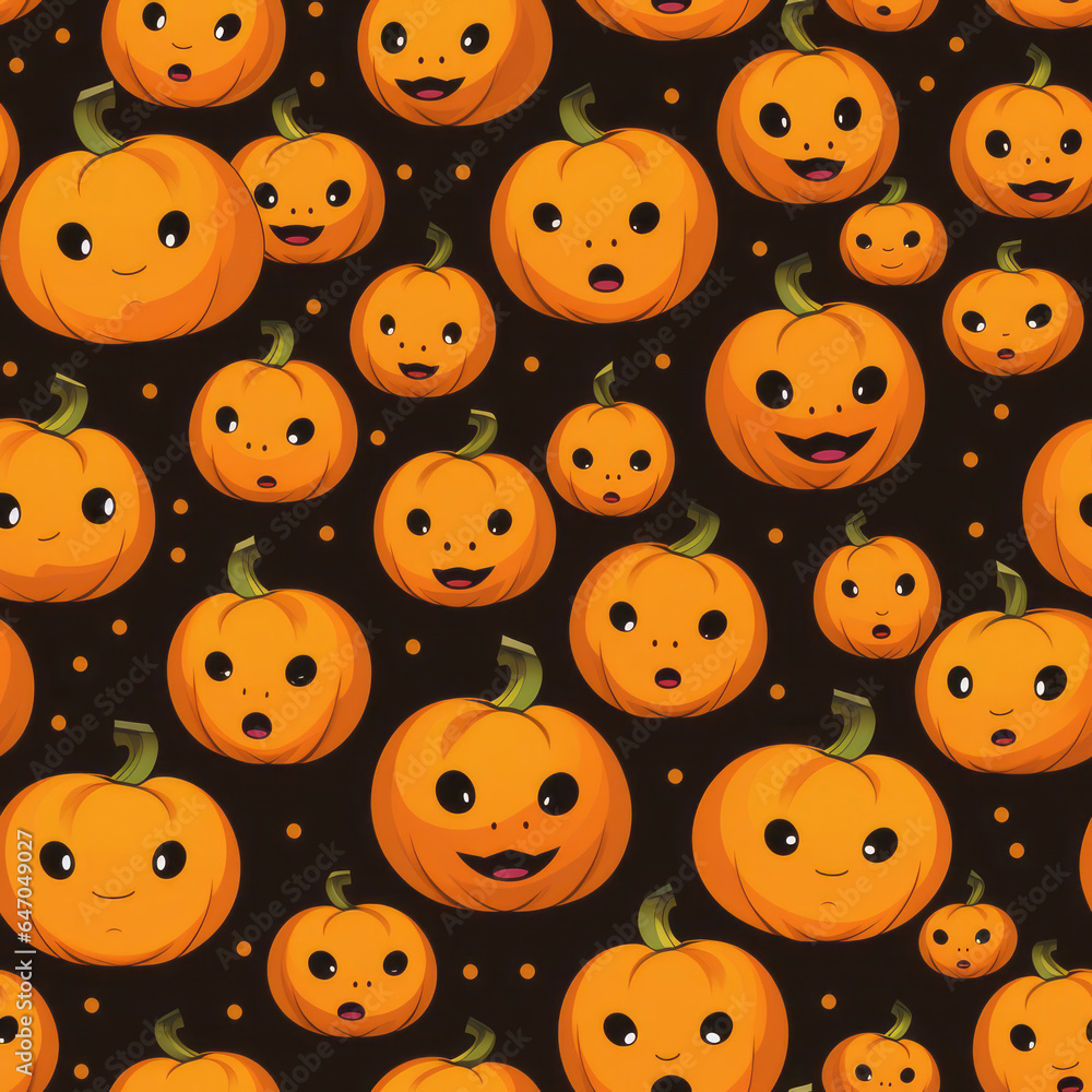 Naklejka premium Halloween Jack O Lantern Seamless Patterns