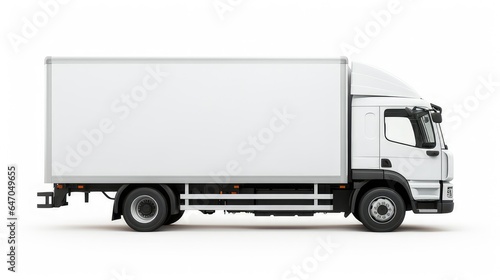 White Delivery Truck Side View. generative AI © jackson