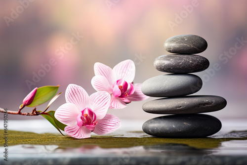spa stones and flower  spa banner 