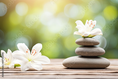 spa stones and flower, spa banner 