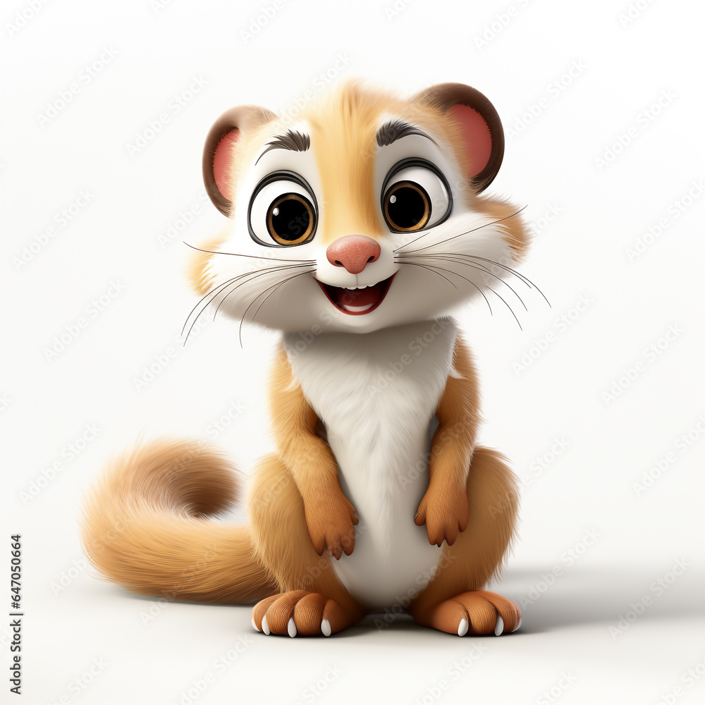 3d cartoon cute ferret 3d cartoon cute ferret