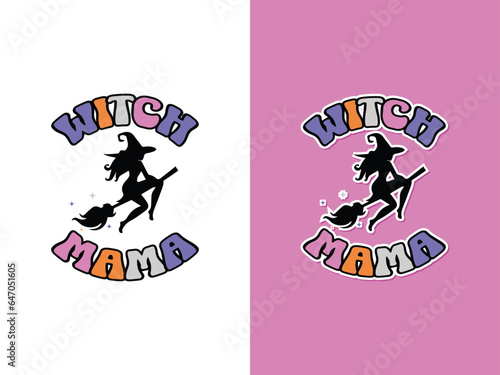 Witch mama Halloween sublimation vector illustration