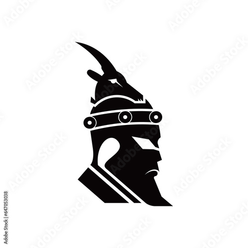 viking with a rat-shaped head. vector logo