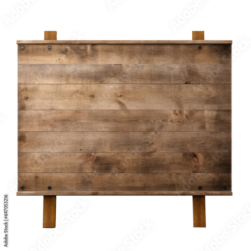 wooden sign board isolated on transparent background