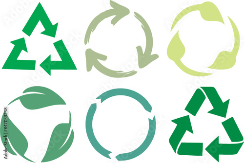 Recycle icons set in different style and shapes. Editable vectors, Recycle symbols, business with environment care. Easy to change color or size eps 10. 