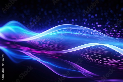 abstract futuristic background with pink blue glowing neon moving high speed wave lines and bokeh lights. Data transfer concept Fantastic wallpaper