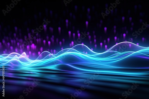 abstract futuristic background with pink blue glowing neon moving high speed wave lines and bokeh lights. Data transfer concept Fantastic wallpaper