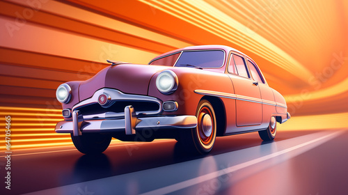 Retro car in a commercial selling the product © Ranya Art Studio