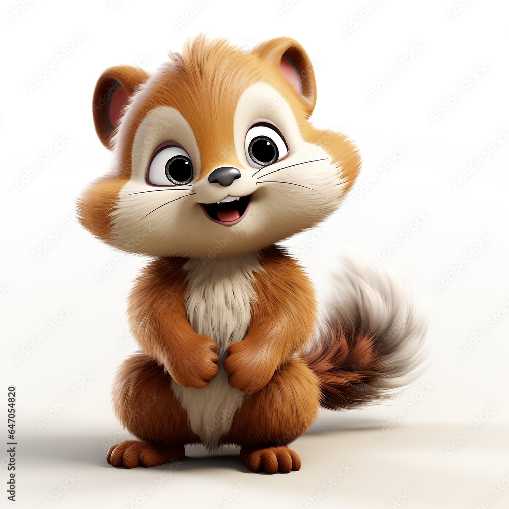 cute 3d mink cartoon