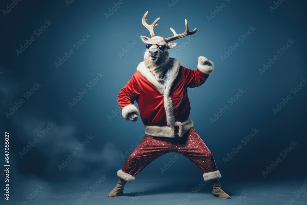 Santa Deer Christmas background	