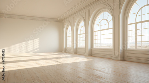Empty light room interior. © Ziyan Yang