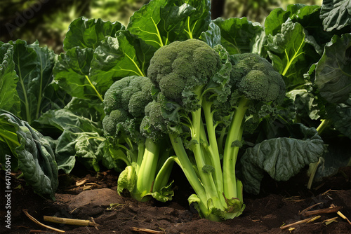 broccoli rabe vegetable in the garden photo