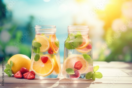 Detox water concept background