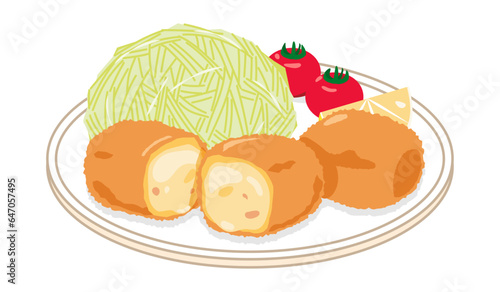 皿に乗ったクリームコロッケ