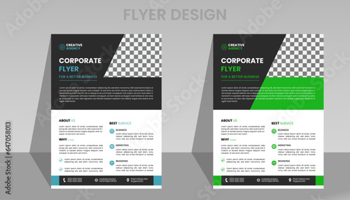Corporate flyer design vector template, Creative and modern flyer you can used commercial business.
