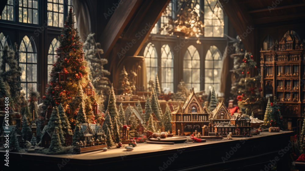 a toy Christmas town