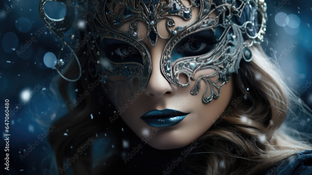 A portrait of a woman in a mask A portrait of a woman in a mask