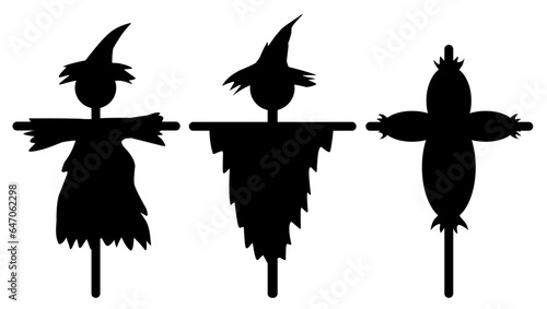 vector silhouette of a scarecrow