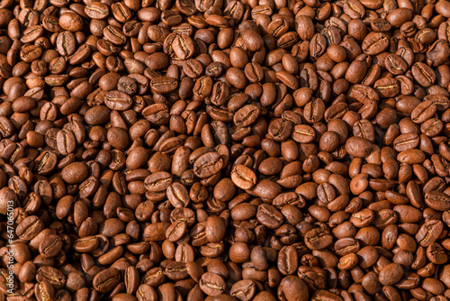 Coffee beans background. Space for text. Wallpaper. Surface. Making Coffee. Coffee shop. Caffeine.