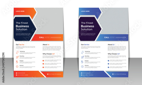 Corporate creative colorful business flyer template design with business flyer template.