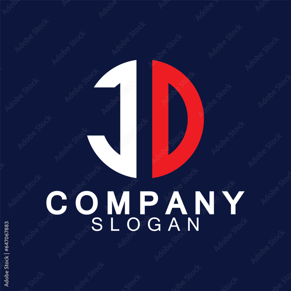 Initial Letters JD Logo Design Vector Template. Initial Letters JD Logo Design Vector Template.