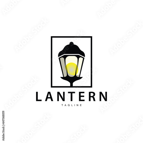 Lantern Logo Vintage Street Lighting Design Illustration Template