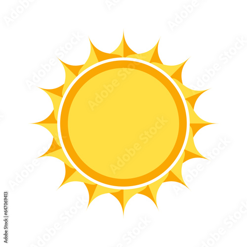 Sun logos of sunrise, sunset with sunbursts. Cute drawing of sunshine for kids. Happy spring and summer morning