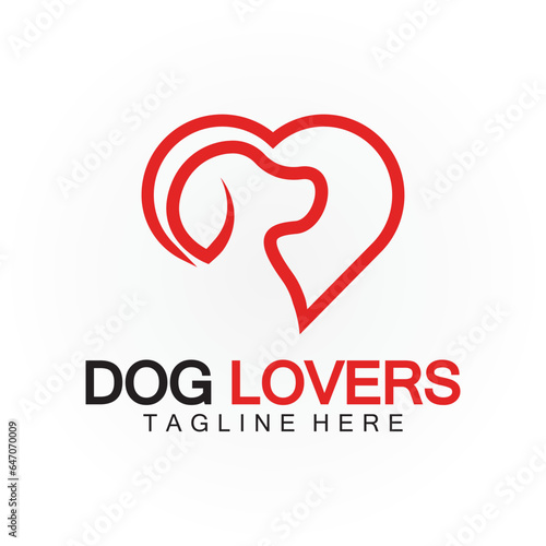 Dog lovers logo design vector template