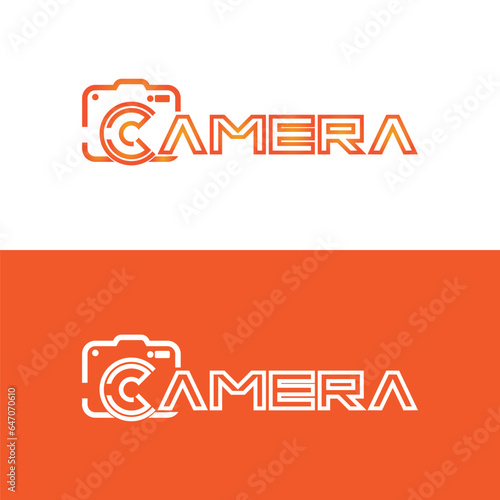 letter c with camera logo design vector illustration template