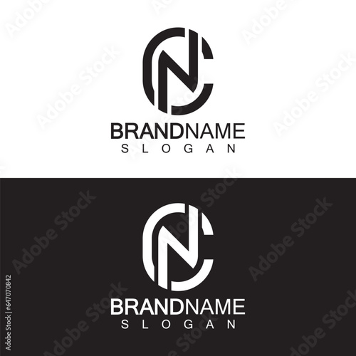 Alphabet Letters CN or NC business logo design