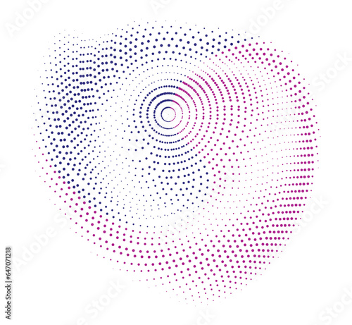 red and white spiral a blue and pink dotted heart shape halftone dot pattern background vector illustration, abstract wave vector illustration with halftone dot effect  on white background 
