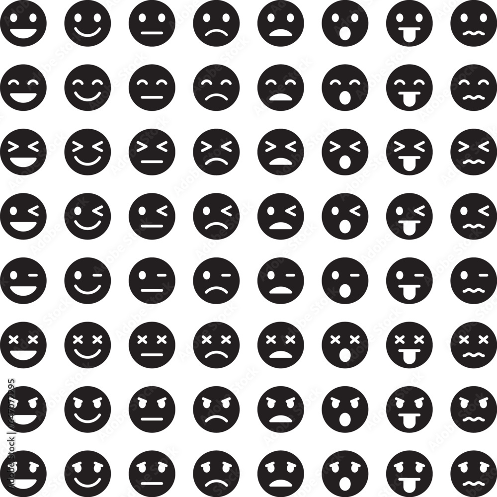 モノクロのフェイスマークのベクターイラストセット
モノクロのフェイスマークのベクターイラストセット