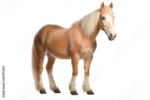 Haflinger horse isolated on transparent background.