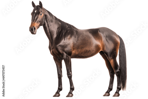 Standardbred horse isolated on transparent background.