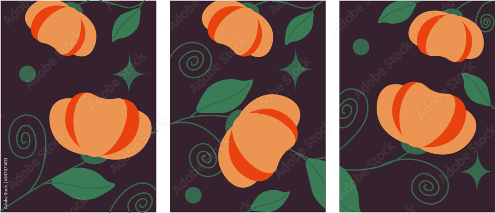 Minimalist abstract Summer Floral art set with Flowers. Hand drawn triptysh Artwork contemporary posters. Nature wall art decor in asian style. Vector illustrations Minimalist abstract Summer Floral art set with Flowers. Hand drawn triptysh Artwork contemporary posters. Nature wall art decor in asian style. Vector illustrations