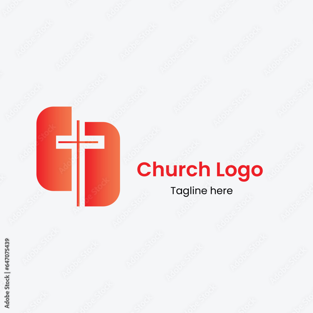 Obraz premium T letter church logo in Art & Illustration