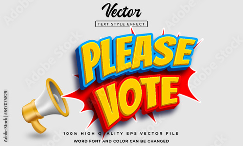 editable please vote text effect