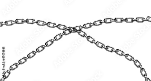 chain isolated on white. Metal Chain silver coated isolated on a white background