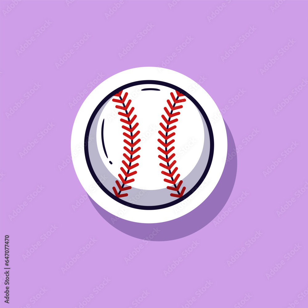 Baseball element cartoon vector illustration sticker. Vector eps 10