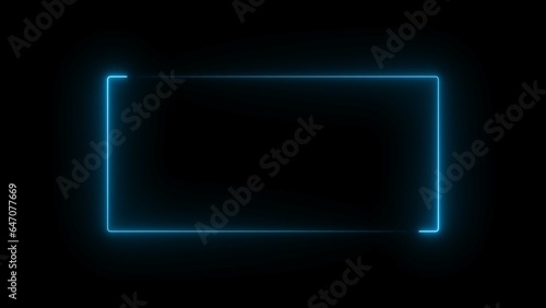 abstract glowing neon rectangle frame illustration background 4k