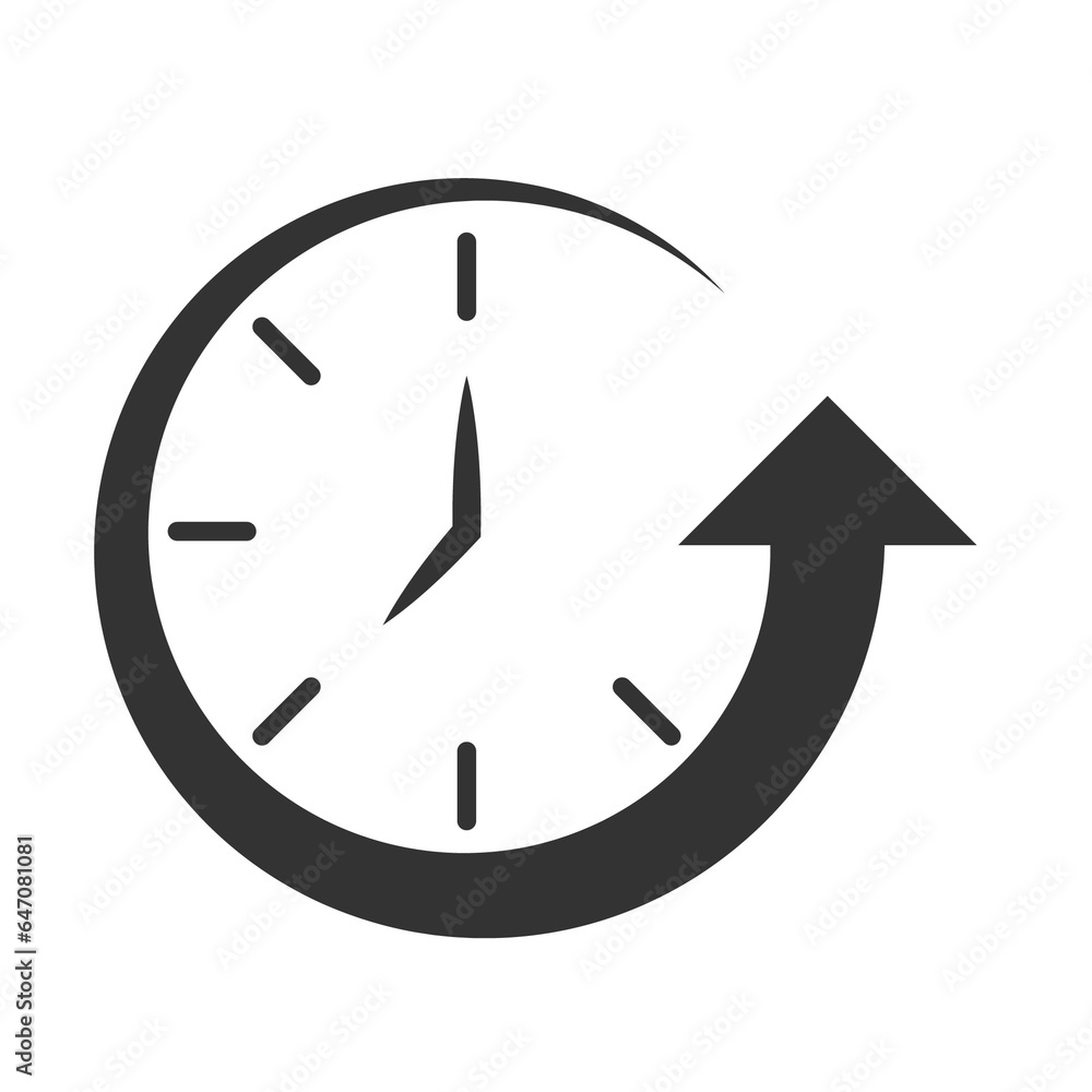 Vector illustration of time rotation icon in dark color and transparent background(png). Vector illustration of time rotation icon in dark color and transparent background(png).