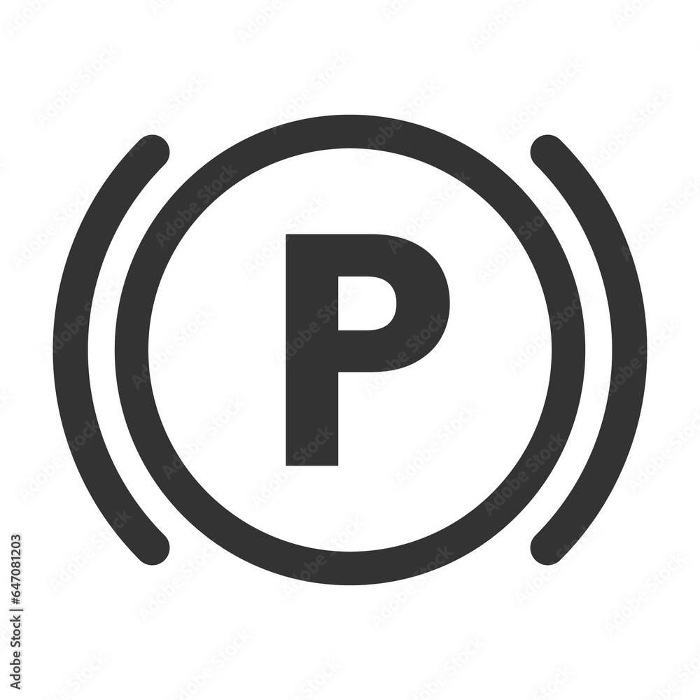 Vector illustration of parking sign on car icon in dark color and transparent background(png). Vector illustration of parking sign on car icon in dark color and transparent background(png).