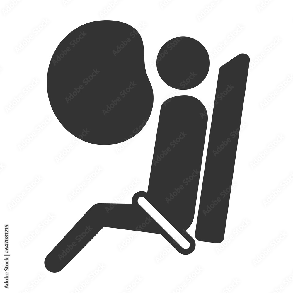 Vector illustration of car airbags icon in dark color and transparent